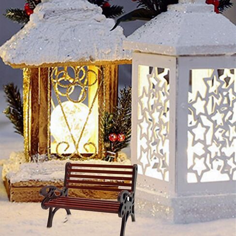 2 Pieces Miniature Plastic Bench Dollhouse Bench Christmas Micro Landscape for DIY Dollhouse Craft Decor Miniature Park Bench Accessory (Yellow) in Kuwait