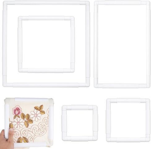 5 قطع من حلقات التطريز المربعة، إطارات بلاستيكية بغرز متقاطعة، إطارات بمشبك مربع للتطريز، أدوات خياطة DIY لخياطة اللحف المتقاطعة (6 بوصة × 6 بوصة، 8 بوصة × 8 بوصة، 11 بوصة × 11 بوصة، 17 بوصة × 11 بوصة، 17 بوصة "× 17") in Kuwait