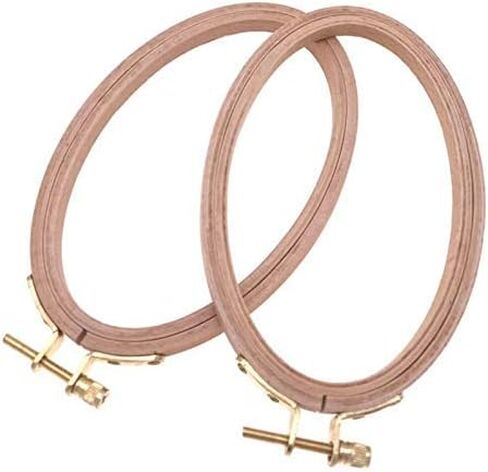 6 X 4 Inch Wooden Hand Oval Embroidery Hoops for Cross-Stitch Quilting Hoops Needlework Sewing Craft Tool- 16X10 cm in Kuwait