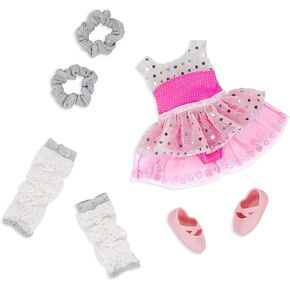Glitter Girls – Twirls of Joy Ballerina Outfit Hearts & Stars – Ballet Dress, Hair Elastics, Shoes – 14-inch Doll Clothes & Accessories for Kids Ages 3 & Up – Children’s Toys