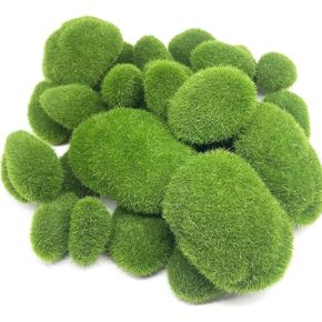 Woohome 20 PCS Artificial Moss Rocks Decorative and Artificial Garden Moss Grass Set, 11.8 x 11.8In Fairy Artificial Moss Grass and Green Moss Balls for Decoration, Fairy Gardens in Saudi Arabia