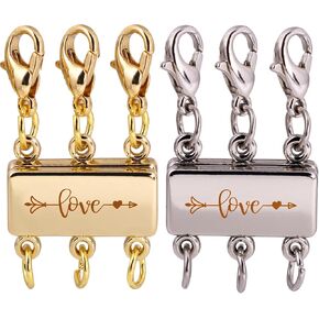Love Magnetic Clasps and Closures for Necklace, Jewelry, Connector for Bracelet, Anklet - Silver