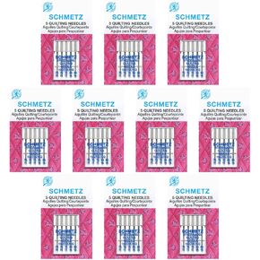 50 Schmetz Quilting Sewing Machine Needles -  Assorted Sizes - Box of 10 Cards