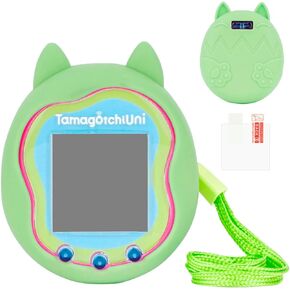 Silicone Protective Sleeve Compatible with Tamagochi Uni, with Hand Rope, Hanging Rope, Screen Protective Film Accessory (Blue)