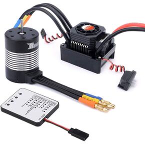 Jrelecs 3650 5900KV Sensorless Brushless Motor 120A Brushless ESC & Program Card Waterproof Motor ESC Combo 3.175mm Shaft for 1/10 RC Car Truck in Saudi Arabia