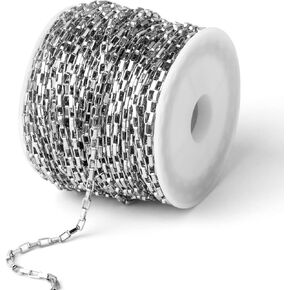 33 Feet 18K Gold Plated Box Chain Bulk, 2mm 304 Stainless Steel Chains Roll Spool Thin Square Rolo Box Link Chain Bulk for Jewelry Making DIY Craft in Kuwait