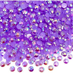3000 Pieces 5mm Resin Rhinestone AB Jelly Color Flatback Glitter Round Non Hotfix Rhinestone for DIY Nail Art Shoes Clothes Mugs Scrapbooking Phone Case (Champagne AB)