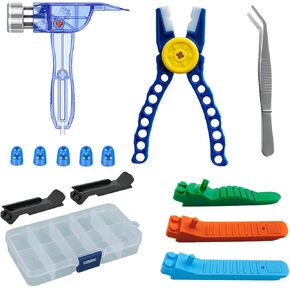 SIOYTOER Building Blocks Tool Kit Brick Separator Tools Compatible with Lego &Technic Mini Blocks Tool Set Multi-Functional Hammer Pliers Tweezers Finger Protectors with Tin Box (Blue) in Saudi Arabia