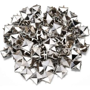 بيوتي فلير 100 قطعة 10 مم ترصيع هرم مربع الفضة 4 شوكات مسمار مسامير الشرير المسامير ل diy الجلود الملابس حزام حقيبة الأحذية والمجوهرات الديكور in Kuwait