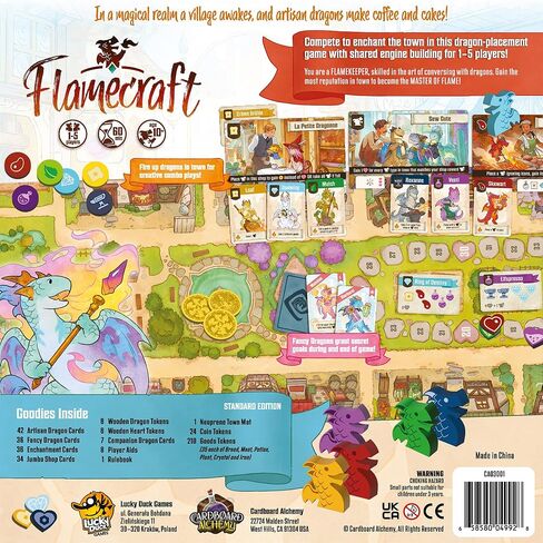Flamecraft Board Game - Ignite The Ultimate Fantasy Adventure Board Game! Strategy Game, Fun Family Game for Kids and Adults, Ages 10+, 1-5 Players, 60 Minute Playtime, Made by Lucky Duck Games in Saudi Arabia