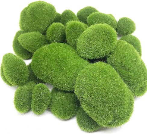 Woohome 20 PCS Artificial Moss Rocks Decorative and Artificial Garden Moss Grass Set, 11.8 x 11.8In Fairy Artificial Moss Grass and Green Moss Balls for Decoration, Fairy Gardens in Saudi Arabia