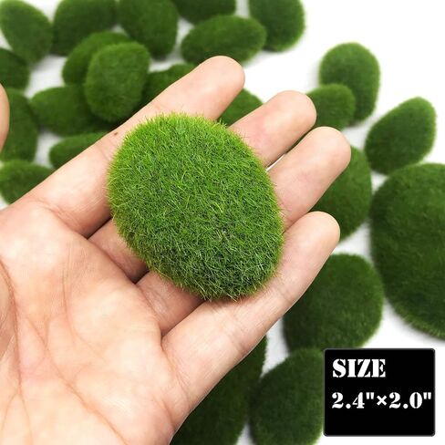 Woohome 20 PCS Artificial Moss Rocks Decorative and Artificial Garden Moss Grass Set, 11.8 x 11.8In Fairy Artificial Moss Grass and Green Moss Balls for Decoration, Fairy Gardens in Saudi Arabia