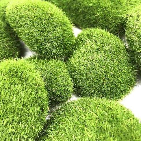 Woohome 20 PCS Artificial Moss Rocks Decorative and Artificial Garden Moss Grass Set, 11.8 x 11.8In Fairy Artificial Moss Grass and Green Moss Balls for Decoration, Fairy Gardens in Saudi Arabia