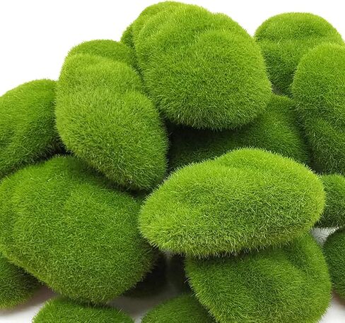 YOOHUA 30 قطعة 3 مقاسات من صخور الطحالب الاصطناعية المزخرفة، كرات الطحالب الخضراء، أحجار الطحالب، أحجار مغطاة بالطحالب الخضراء، ديكور طحالب وهمية لترتيبات الزهور، والحدائق الخيالية والحرفية in Kuwait