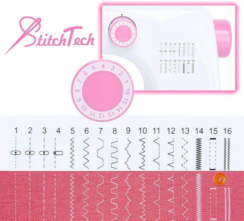 آلة خياطة منزلية متعددة الوظائف وسهلة الحمل والنقل من ستيتش تك مع طاولة تطويل و16 غرزة مدمجة، و42 قطعة طقم خياطة in Kuwait