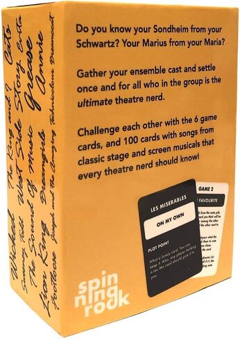 Spinningrock، 100 أغنية يجب أن يعرفها كل مسرحي - لعبة بطاقات المسرح الموسيقي النهائية - سطح حديث in Kuwait