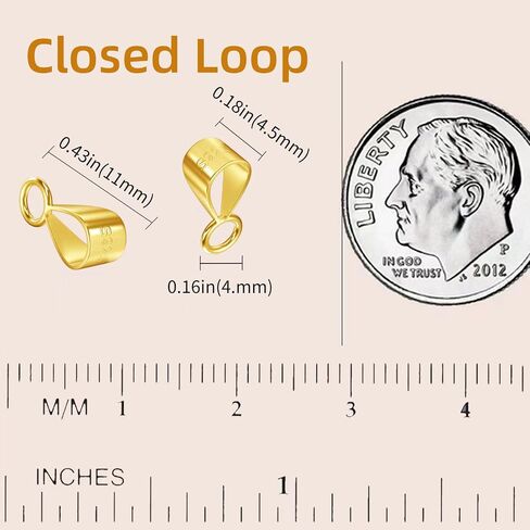 5Pcs 925 Sterling Silver Slider Pendant Clasp for Necklace,Bails for Jewelry Making Pendant Bail Connector with Open Loop Made in Italy in Kuwait