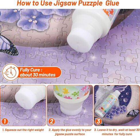 لغز لاصق شفاف مع تصميم رأس إسفنجي للبالغين والأطفال، لغز لاصق لقطع 7500 قطعة، صفائح لاصقة خاصة قابلة للذوبان في الماء مناسبة للورق، صمغ لغز 300 مل in Kuwait