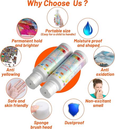 لغز لاصق شفاف مع تصميم رأس إسفنجي للبالغين والأطفال، لغز لاصق لقطع 7500 قطعة، صفائح لاصقة خاصة قابلة للذوبان في الماء مناسبة للورق، صمغ لغز 300 مل in Kuwait