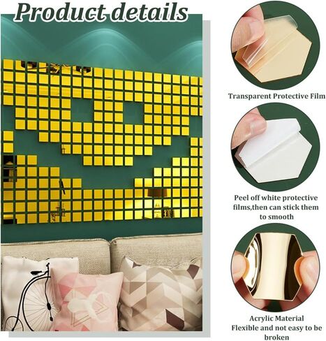 PH PandHall 300pcs 6 Shapes Silver Mirrors for Crafts, Self Adhesive Mirror Tiles Acrylic Craft Mirror Stickers Small Mirror Circles for Framing Crafts Arts DIY Projects Wall Table Decor in Kuwait