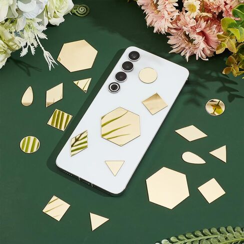 PH PandHall 300pcs 6 Shapes Silver Mirrors for Crafts, Self Adhesive Mirror Tiles Acrylic Craft Mirror Stickers Small Mirror Circles for Framing Crafts Arts DIY Projects Wall Table Decor in Kuwait
