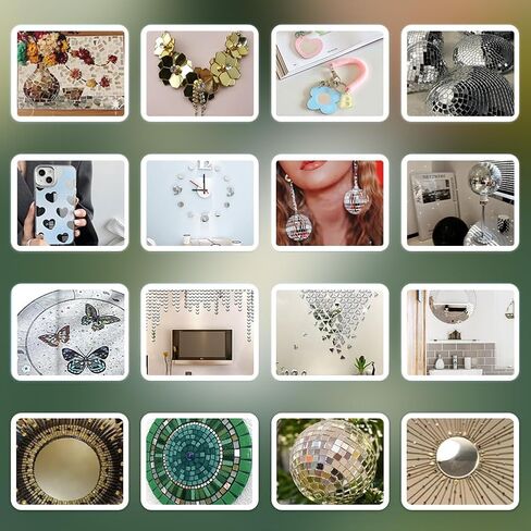 PH PandHall 300pcs 6 Shapes Silver Mirrors for Crafts, Self Adhesive Mirror Tiles Acrylic Craft Mirror Stickers Small Mirror Circles for Framing Crafts Arts DIY Projects Wall Table Decor in Kuwait