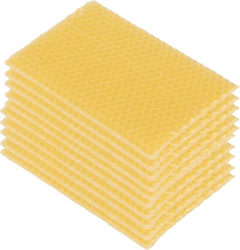 QIRG Beeswax Sheets, Natural Beehive Wax Frame Safe Non?Toxic Honey Comb Sheets with Beehive Wax Foundation for Furniture, Lipstick, Mouth Oil, Medicine Beeswax, Mahogany Crafts in Saudi Arabia