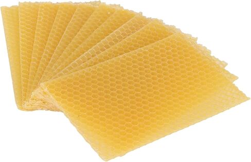 QIRG Beeswax Sheets, Natural Beehive Wax Frame Safe Non?Toxic Honey Comb Sheets with Beehive Wax Foundation for Furniture, Lipstick, Mouth Oil, Medicine Beeswax, Mahogany Crafts in Saudi Arabia