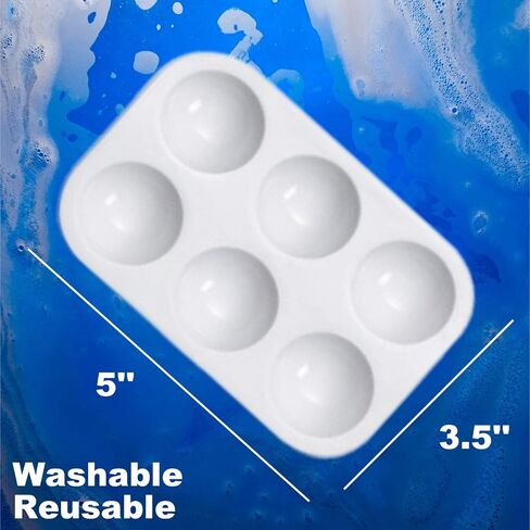 30 قطعة من لوحات الطلاء مستطيلة من البلاستيك الأبيض 6 لوحة ألوان مائية جيدة صينية رسم بالإصبع يمكنك صنعها بنفسك حرفة وفن الرسم للأطفال والكبار دروس فناني الماكياج وفرز المجوهرات ومفضلات الحفلات in Kuwait