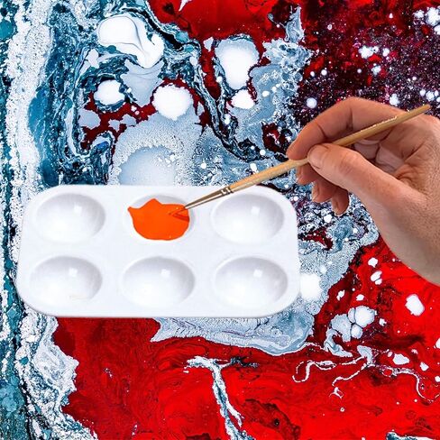 30 قطعة من لوحات الطلاء مستطيلة من البلاستيك الأبيض 6 لوحة ألوان مائية جيدة صينية رسم بالإصبع يمكنك صنعها بنفسك حرفة وفن الرسم للأطفال والكبار دروس فناني الماكياج وفرز المجوهرات ومفضلات الحفلات in Kuwait