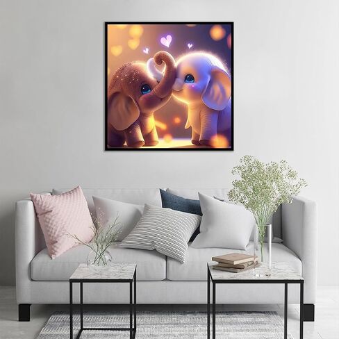 مجموعة الرسم الماسي على شكل فيل للاطفال والكبار من جيه اف واي اتش ايه بي، حيوانات كرتونية ذاتية الصنع 5 دي مثقاب كامل من الراتنج، فن احجار كريمة دائرية للاطفال الصغار، فن ماسي يمكنك تركيبه بنفسك، in Saudi Arabia