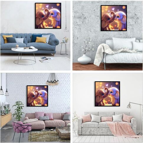 مجموعة الرسم الماسي على شكل فيل للاطفال والكبار من جيه اف واي اتش ايه بي، حيوانات كرتونية ذاتية الصنع 5 دي مثقاب كامل من الراتنج، فن احجار كريمة دائرية للاطفال الصغار، فن ماسي يمكنك تركيبه بنفسك، in Saudi Arabia