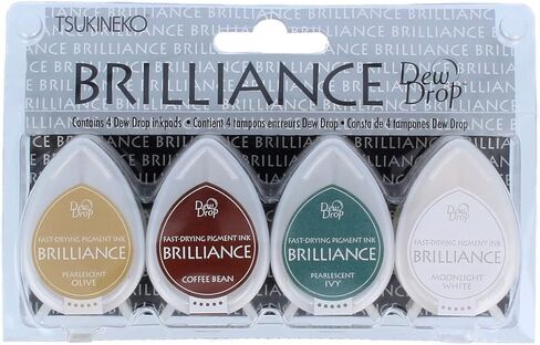 Tsukineko 4-Pack Brilliance Dew Drop Inkpads, Earthtone in Saudi Arabia
