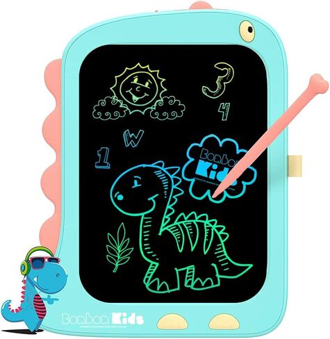 جهاز لوحي للكتابة بشاشة LCD مقاس 8.5 بوصة قابل للمسح من BonBon Kids Dinosaur Dino، ولوحة رسومات الشعار المبتكرة للأطفال ولوحة الرسم للأولاد والبنات لتعلم الأطفال الصغار (وردي) in Saudi Arabia