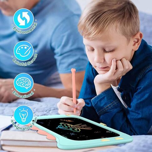 جهاز لوحي للكتابة بشاشة LCD مقاس 8.5 بوصة قابل للمسح من BonBon Kids Dinosaur Dino، ولوحة رسومات الشعار المبتكرة للأطفال ولوحة الرسم للأولاد والبنات لتعلم الأطفال الصغار (وردي) in Saudi Arabia