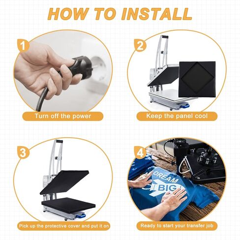 Wrap Cover for Heat Press Platen 15x15 inch - Teflon Protector for Heat Press, Non-Stick High Temperature Resistant Pad Mat for Protecting Sublimation Heat Press Plate from Residue, Inks, Scratches… in Kuwait