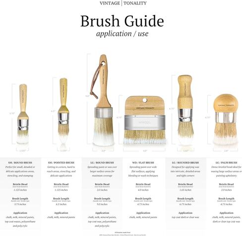 مجموعة فرشاة طلاء الشمع بالطباشير العتيقة | طلاء الأثاث أو تشميعه | 6 فرش + 11 أداة وإضافات | مشاريع إعادة تصميم ديكور المنزل الكبيرة والصغيرة | شعيرات طبيعية كثيفة in Kuwait