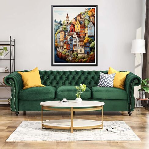 طقم المدينة الأوروبية للرسم الماسي 5D من CHOSIGHT - طلاء DIY مع فن الماس التجريدي الدائري الكامل، مجموعة تطريز ديكور المنزل مع القماش والأدوات والألماس المتلألئ - 12 × 16 بوصة in Kuwait