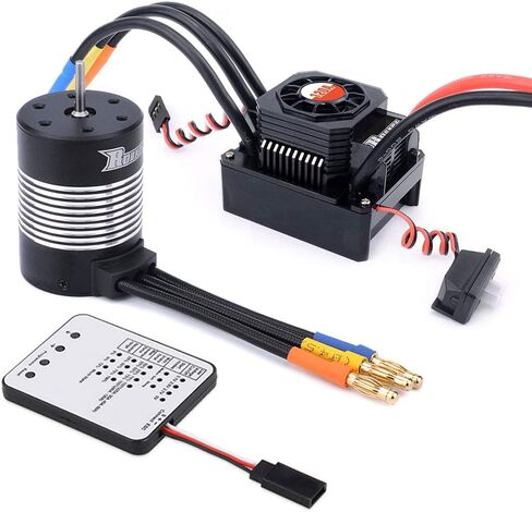 Jrelecs 3650 5900KV Sensorless Brushless Motor 120A Brushless ESC & Program Card Waterproof Motor ESC Combo 3.175mm Shaft for 1/10 RC Car Truck in Saudi Arabia