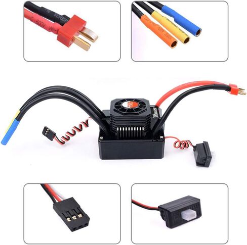 Jrelecs 3650 5900KV Sensorless Brushless Motor 120A Brushless ESC & Program Card Waterproof Motor ESC Combo 3.175mm Shaft for 1/10 RC Car Truck in Saudi Arabia