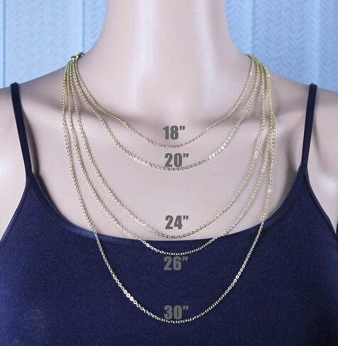 ALEXCRAFT 12 PCS Gold Plated Chians Bulk Solid Brass Flat Cable Chain Finished Necklace Chains Bulk for Jewelry Making (18 Inch(1.5MM)) in Kuwait