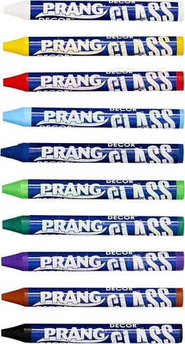 PRANG Decor Glass Crayons, For Glass, Windows and Mirrors, Washable, 10-Color Set (74010) in Saudi Arabia