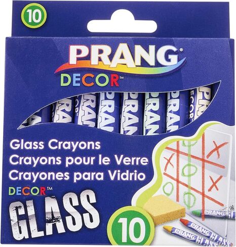 PRANG Decor Glass Crayons, For Glass, Windows and Mirrors, Washable, 10-Color Set (74010) in Saudi Arabia