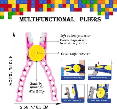 مجموعة أدوات بناء الكتل من SIOYTOER، أدوات فصل الطوب المتوافقة مع مجموعة أدوات الكتل الصغيرة من Lego & Technic، متعددة الوظائف، كماشة مطرقة، وملاقط، وحاميات الأصابع مع صندوق قصدير (أزرق) in Kuwait