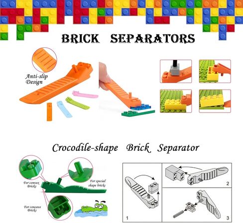 مجموعة أدوات بناء الكتل من SIOYTOER، أدوات فصل الطوب المتوافقة مع مجموعة أدوات الكتل الصغيرة من Lego & Technic، متعددة الوظائف، كماشة مطرقة، وملاقط، وحاميات الأصابع مع صندوق قصدير (أزرق) in Kuwait
