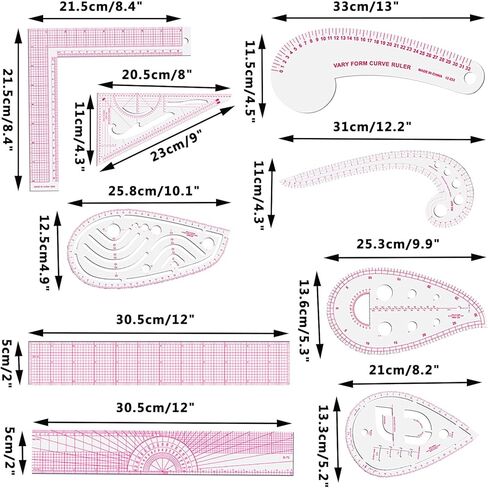 مجموعة مسطرة اللحف 4 قطع، (4.5 بوصة × 4.5 بوصة)-(6 بوصة × 6)-(9.5 بوصة × 9.5 بوصة)-(12.5 بوصة × 12.5 بوصة)، مساطر خياطة مربعة، مساطر لخياطة اللحف والخياطة، شفافة مسطرة خياطة اللحف من الأكريليك، مساطر زاوية المقياس، مسطرة قطع القماش in Kuwait