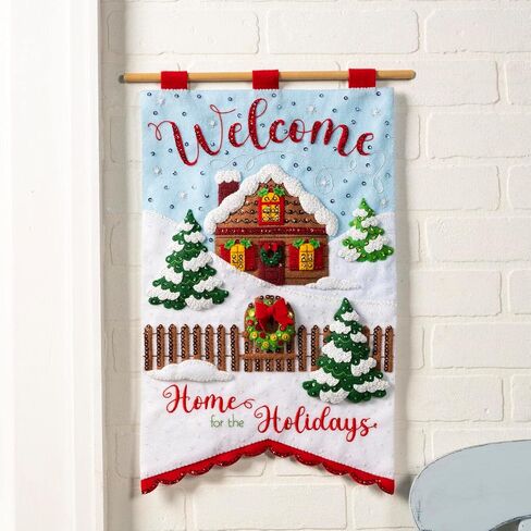 Bucilla Felt Applique Wall Hanging Kit, Home for The Holidays, Perfect for DIY Arts and Crafts, 89579E in Saudi Arabia