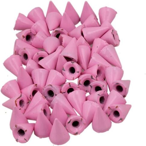 50 Set 7x10mm Metal Screw Back Rivet,Colorful Painted Bullet Cone Studs and Spikes for Clothes DIY Leather Handcraft (Black) in Kuwait