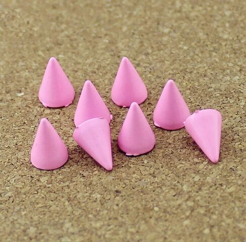50 Set 7x10mm Metal Screw Back Rivet,Colorful Painted Bullet Cone Studs and Spikes for Clothes DIY Leather Handcraft (Black) in Kuwait