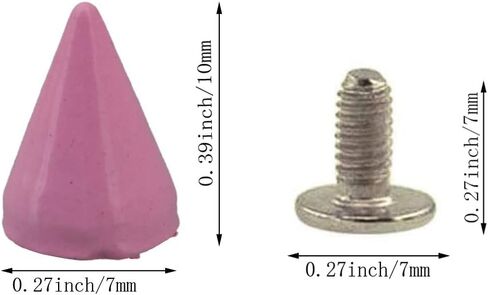 50 Set 7x10mm Metal Screw Back Rivet,Colorful Painted Bullet Cone Studs and Spikes for Clothes DIY Leather Handcraft (Black) in Kuwait